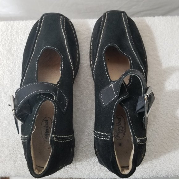 Minibel black leather shoes with white stitch - Picture 4 of 8